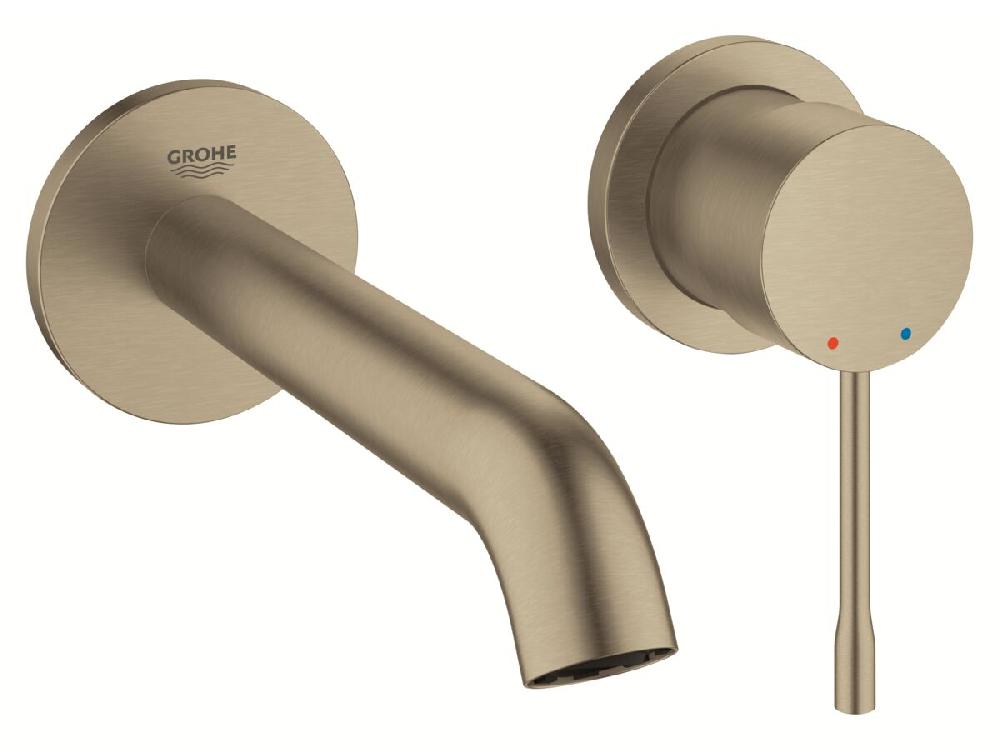 reece GROHE Essence New Wall Basin Mixer Tap 180mm Front of Wall Trim Set Only Brushed Nickel (5 Star) Lead Free