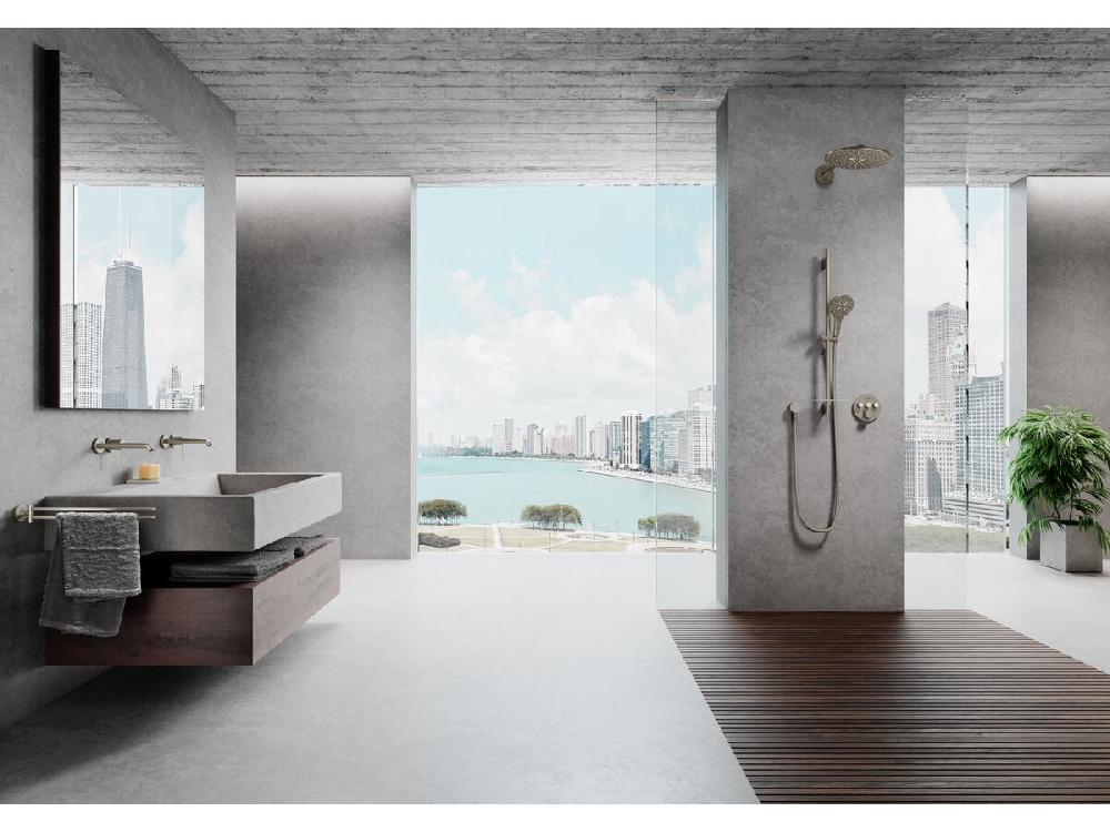 Reece GROHE Essence New Wall Basin Mixer Tap Set 230mm Brushed Nickel (5 Star)
