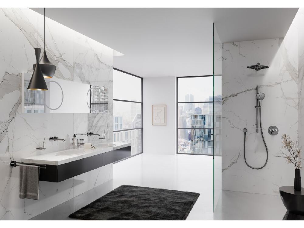 Reece GROHE Essence New Wall Basin Mixer Tap Set 230mm Hard Graphite (5 Star)
