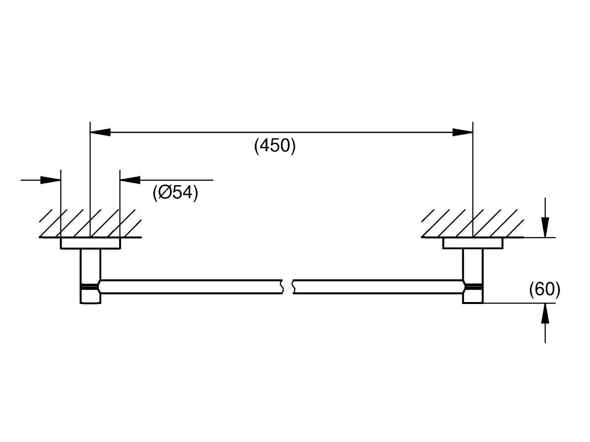 Reece GROHE Essentials Accessories Single Towel Rail 450mm Brushed Nickel