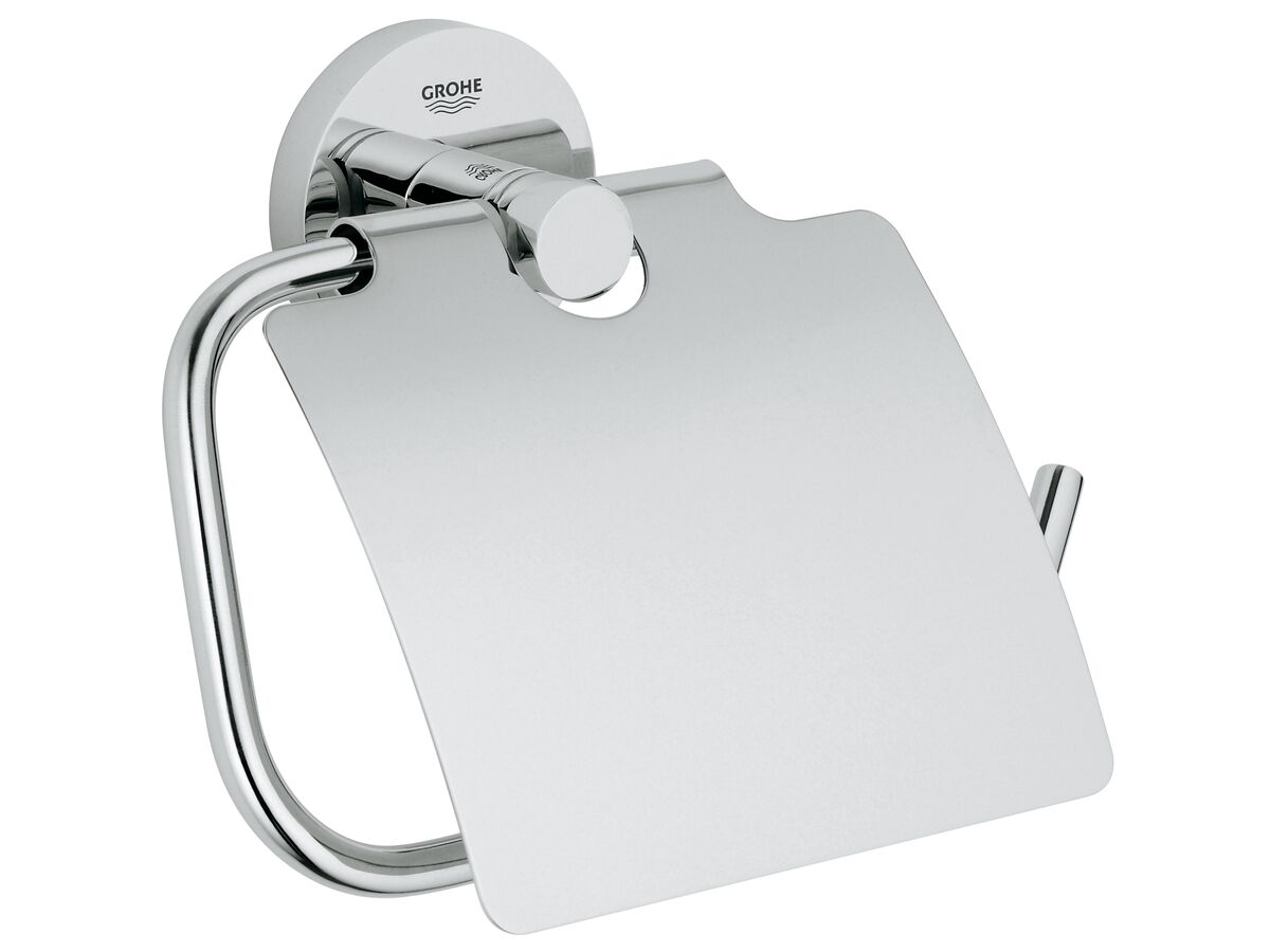 reece GROHE Essentials Accessories Toilet Roll Holder with Cover Chrome