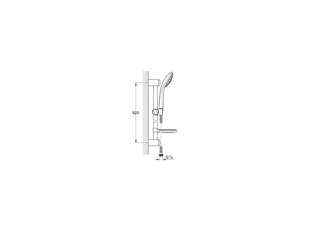 Reece GROHE Euphoria 110 Massage Single Rail Shower 3 Functions With Wall Water Inlet Hard Graphite (3 Star)