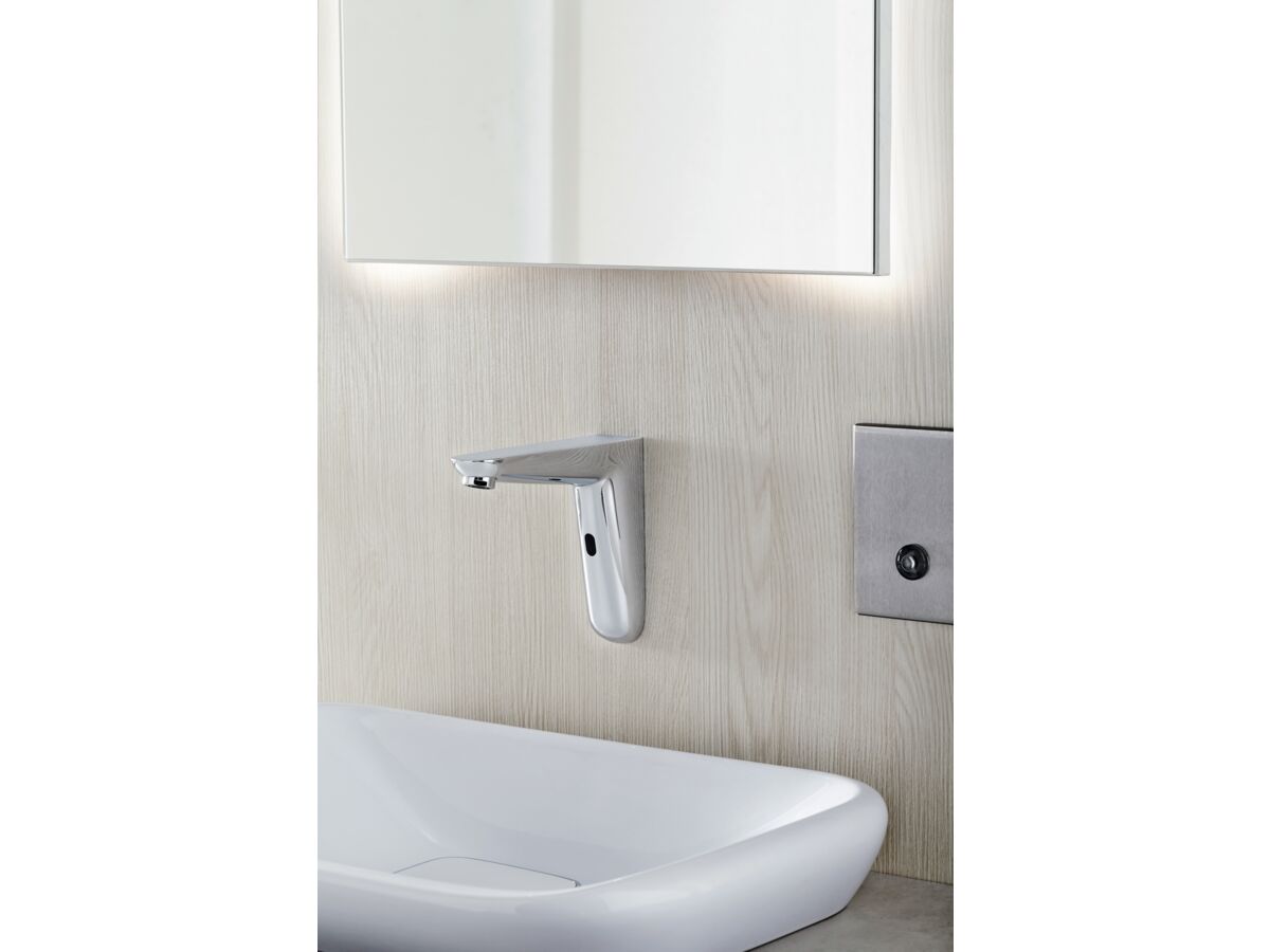 Reece GROHE Euroeco Cosmopolitan E Wall Mount Sensor Tap Chrome (6 Star)
