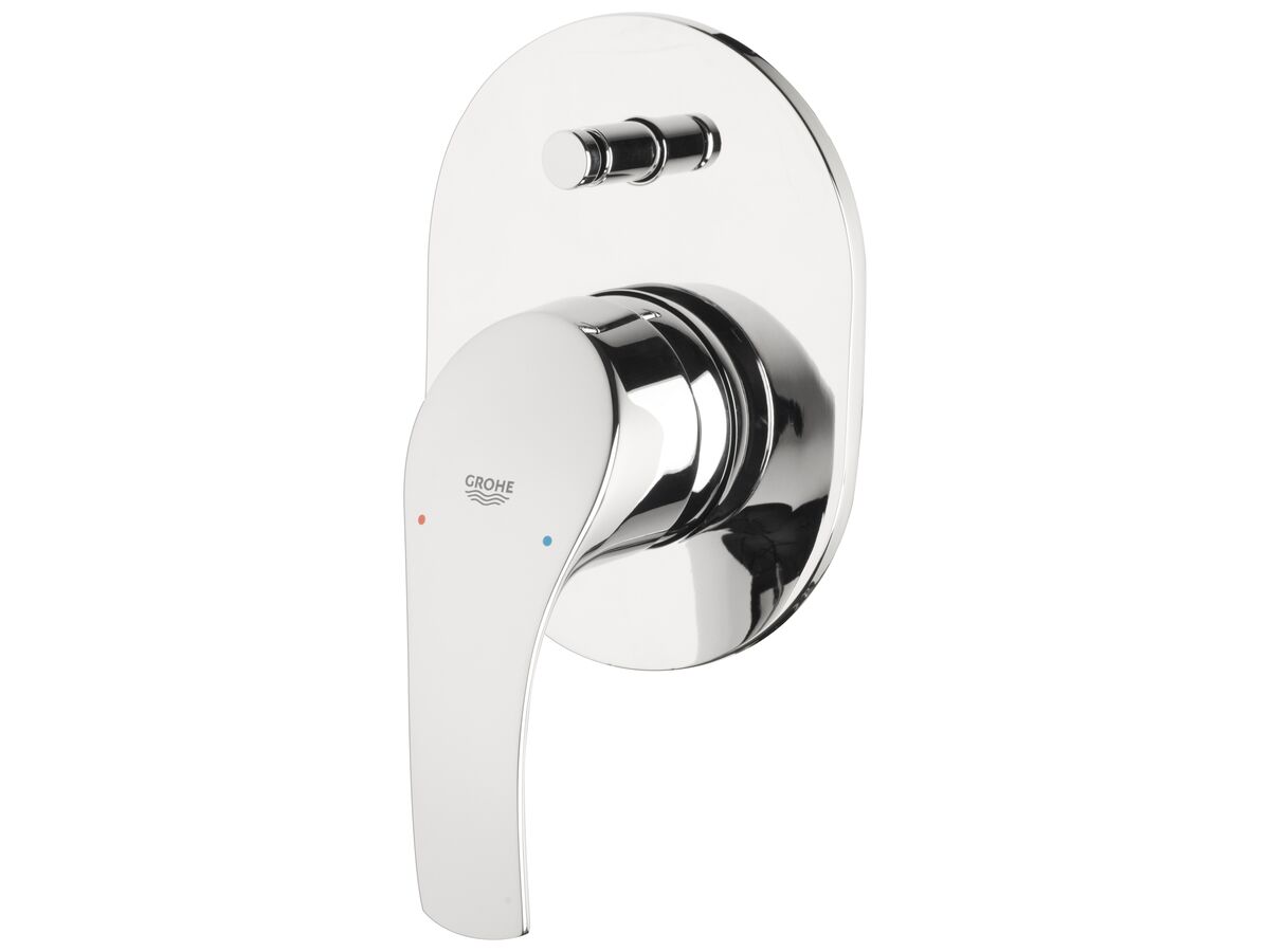 Reece GROHE Eurosmart New Shower / Bath Mixer Tap With Diverter Front Of Wall Trim Set Only Chrome