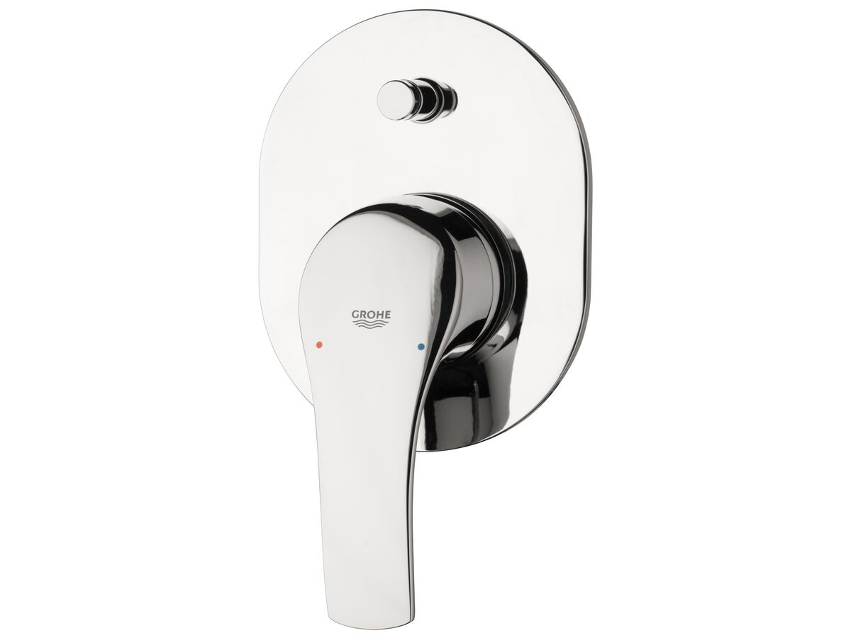 reece GROHE Eurosmart New Shower / Bath Mixer Tap with Diverter Front of Wall Trim Set Only Chrome