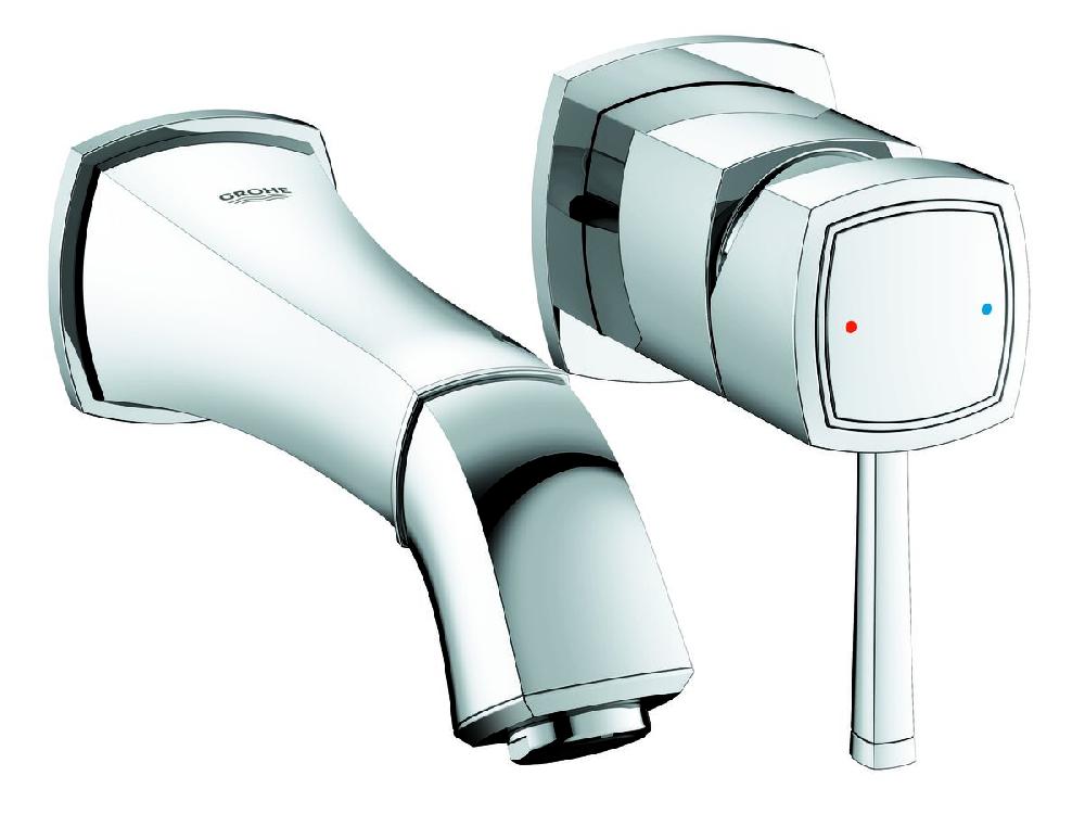 Reece GROHE Grandera Wall Basin Mixer Tap Set 177mm Chrome (5 Star)