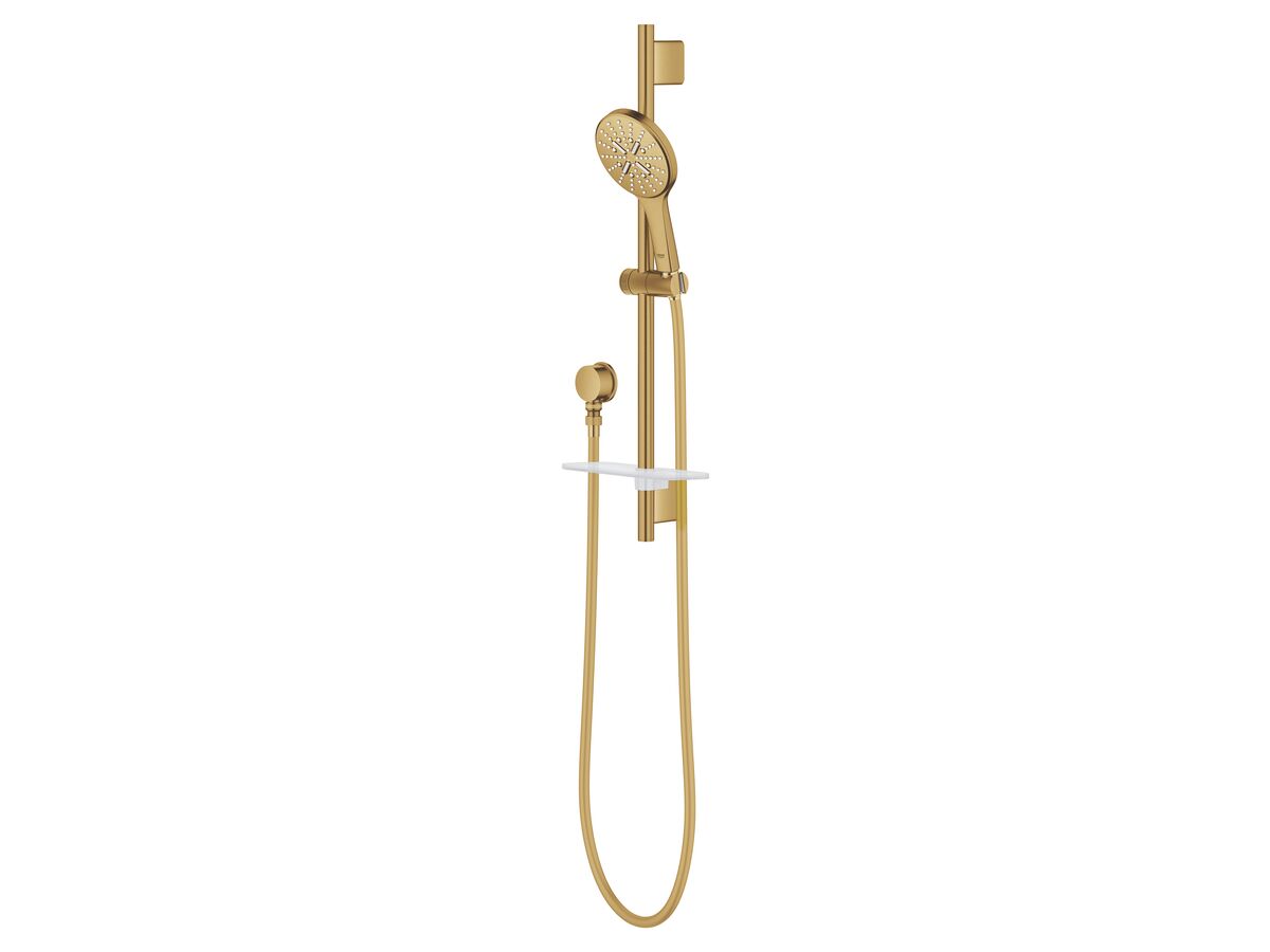 Reece GROHE Rainshower SmartActive Single Rail Shower Round With Wall Water Inlet Brushed Cool Sunrise (3 Star)