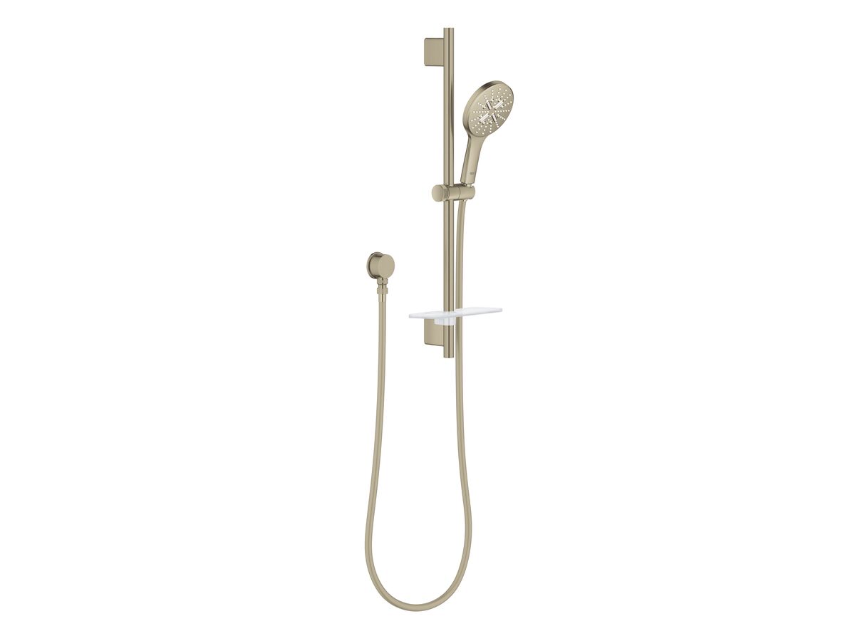 reece GROHE Rainshower SmartActive Single Rail Shower Round with Wall Water Inlet Brushed Nickel (3 Star)