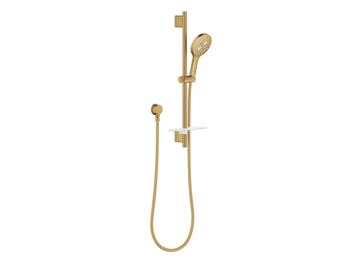 reece GROHE Rainshower SmartActive Single Rail Shower Round with Wall Water Inlet Brushed Cool Sunrise (3 Star)
