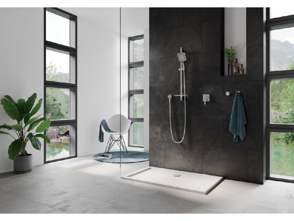 Reece GROHE Rainshower SmartActive Single Rail Shower Square With Wall Water Inlet Chrome (3 Star)