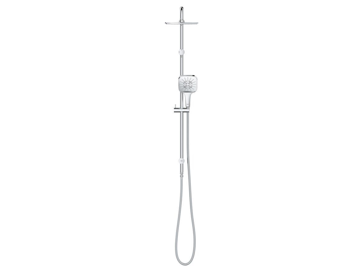 Reece GROHE Rainshower SmartActive Twin Rail Shower Square With Top Rail Water Inlet Chrome (3 Star)