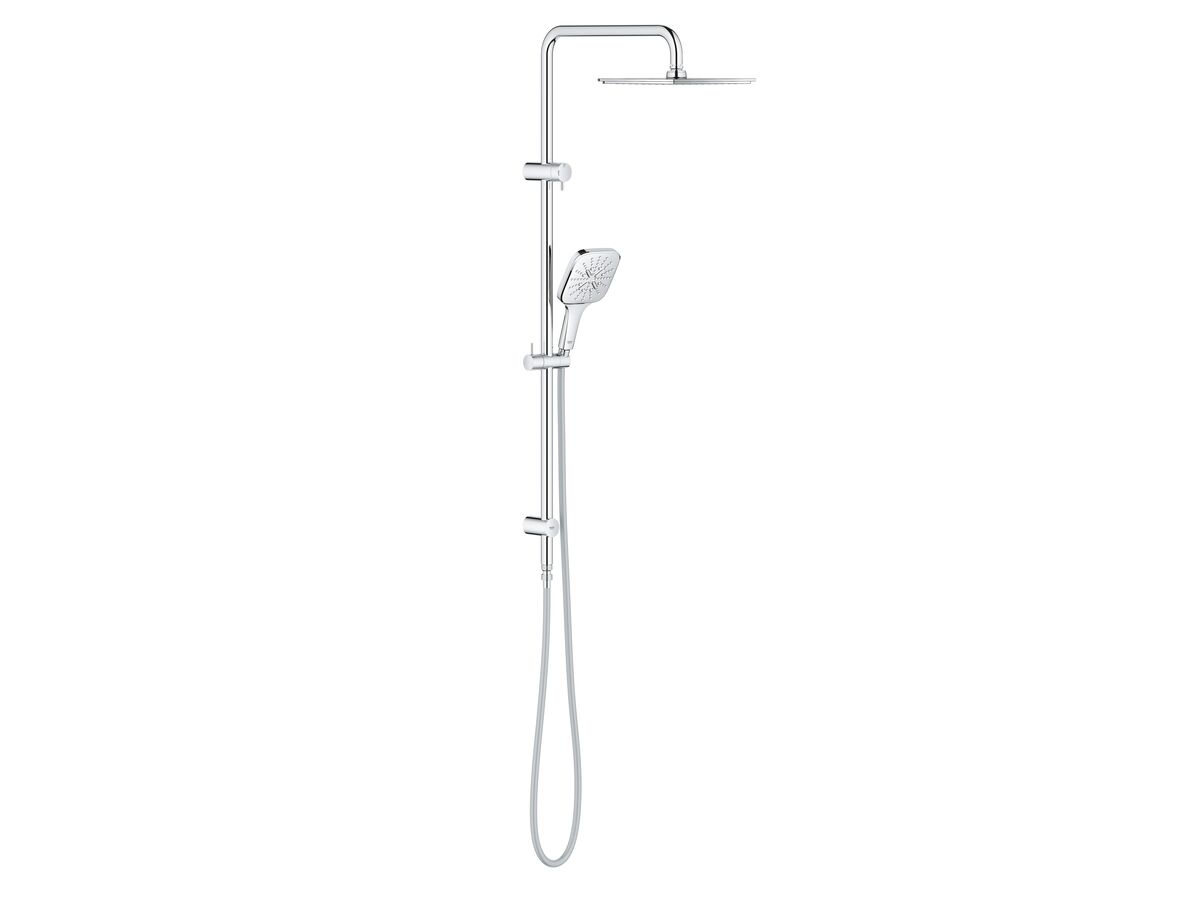 reece GROHE Rainshower SmartActive Twin Rail Shower Square with Top Rail Water Inlet Chrome (3 Star)