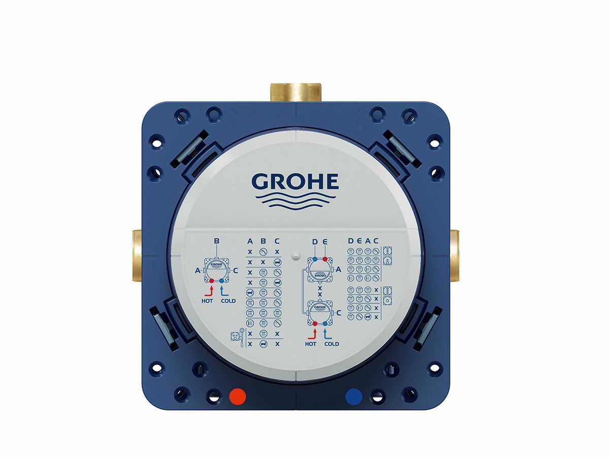 Reece GROHE SmartControl Concealed Thermostatic 3 Button Kit With Install Body Round Brushed Cool Sunrise