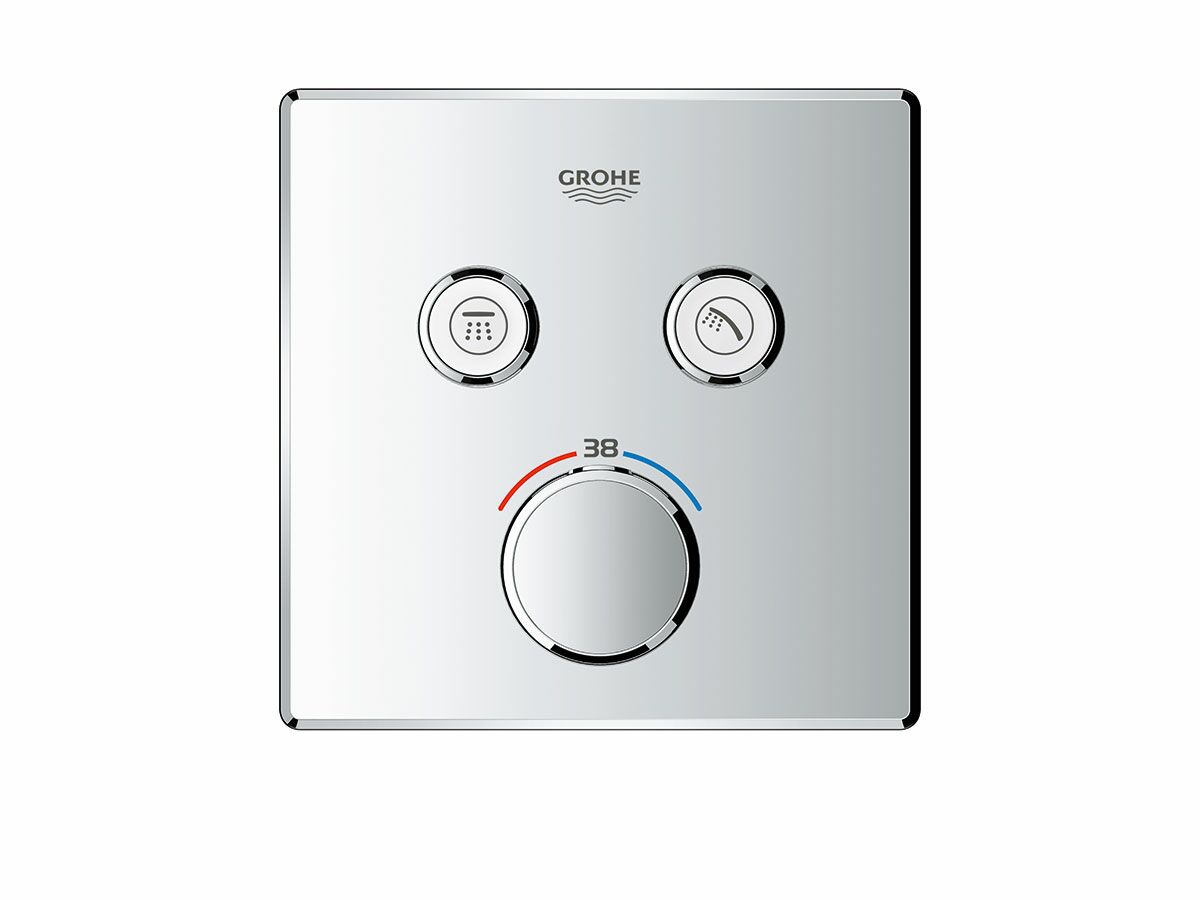 Reece GROHE SmartControl Thermostat 2B Square Front Of Wall Trim Set Only Chrome
