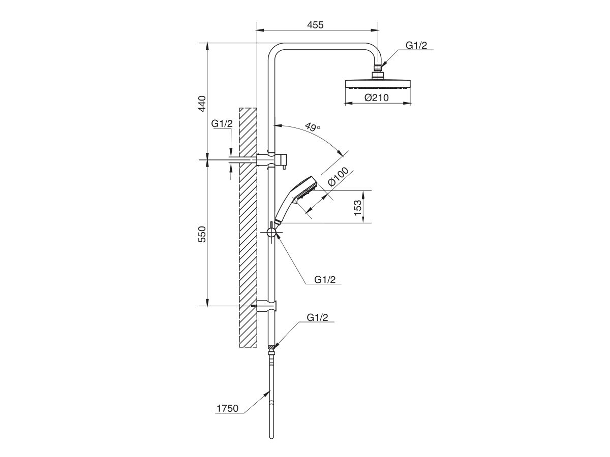 Reece GROHE Tempesta Cosmo Twin Shower With Top Rail Water Inlet White / Chrome (4 Star)