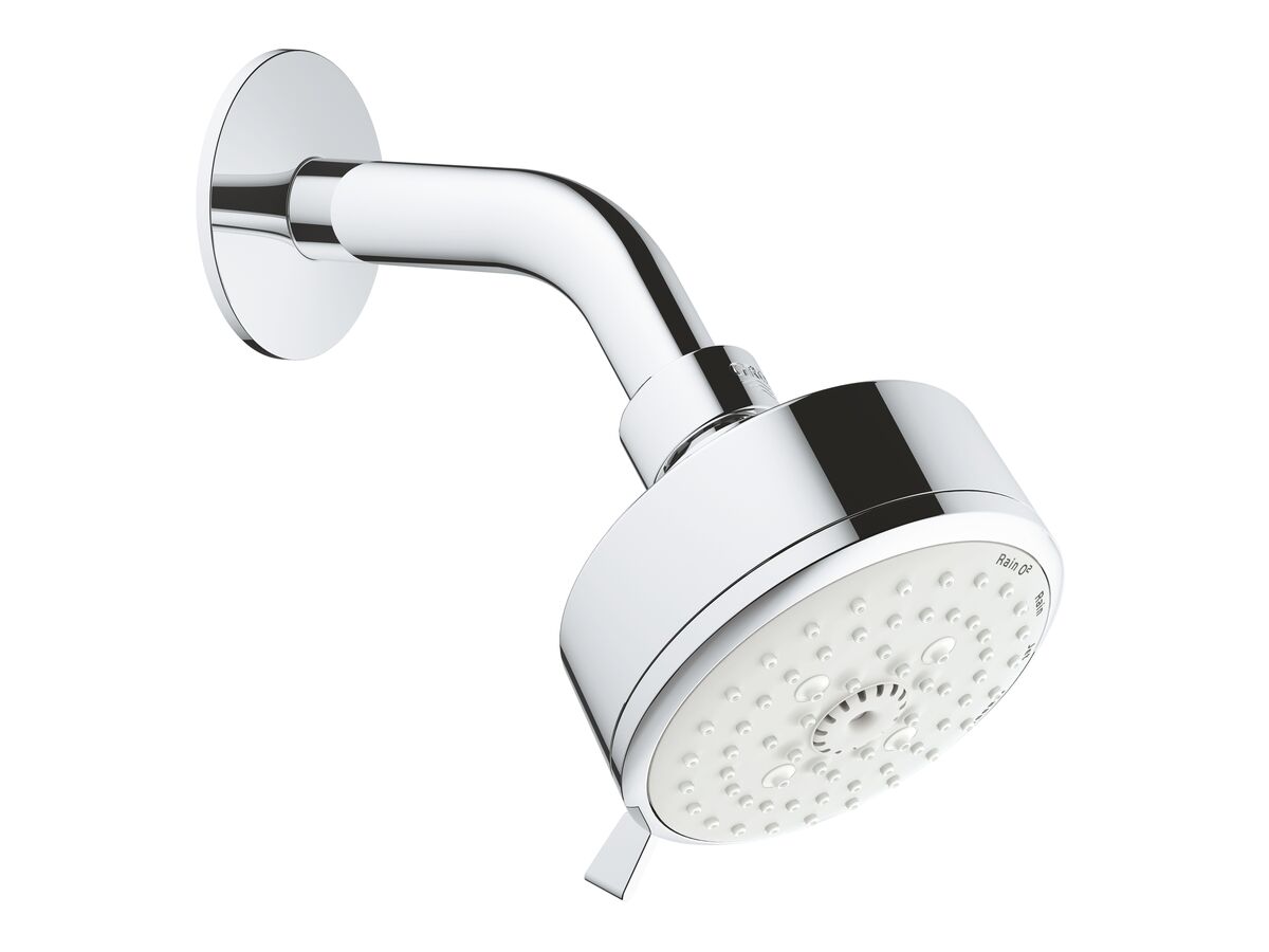 reece GROHE Tempesta Cosmopolitan 100 Wall Shower with Arm 4 Spray White (4 Star)