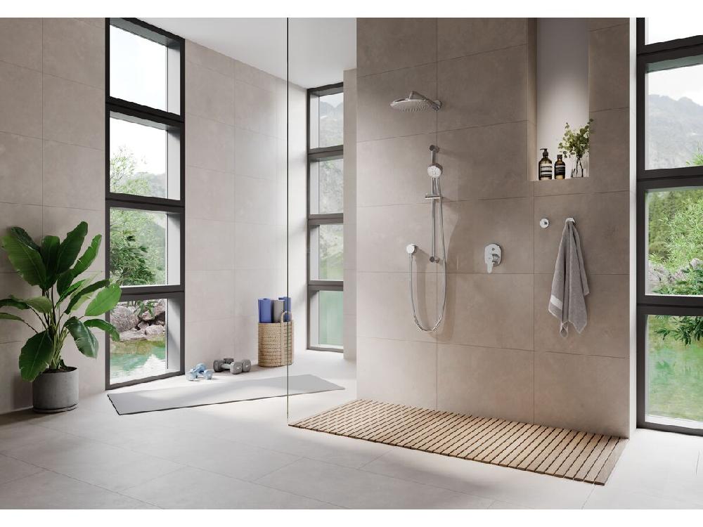 Reece GROHE Tempesta Cosmopolitan 100mm Single Rail Shower 4 Functions With Wall Water Inlet White (4 Star)