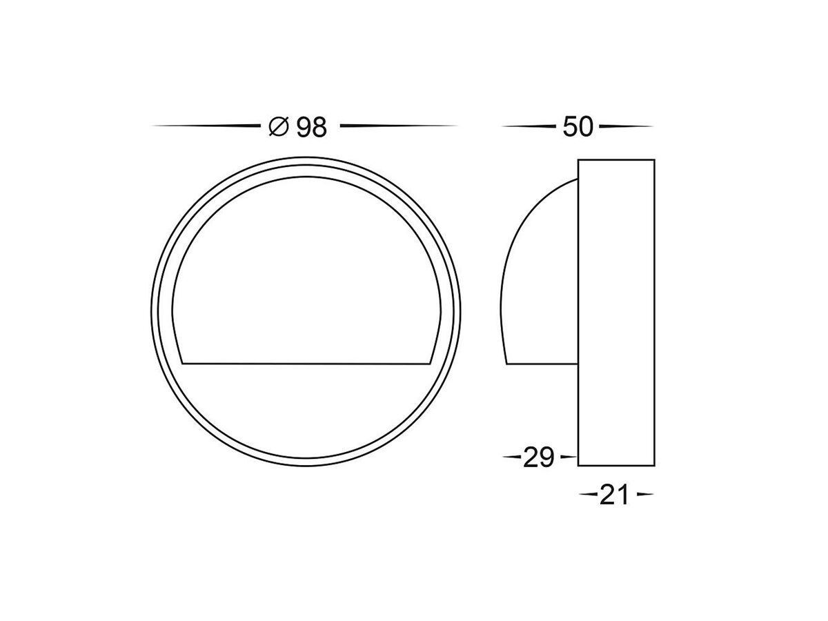 Reece Havit Black Round Surface Mounted Step Light With Eyelid G9