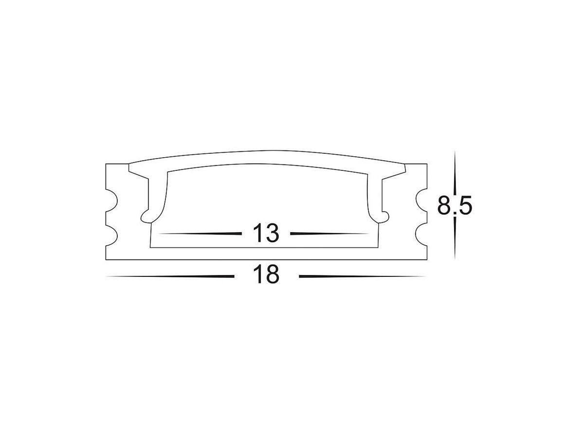 Reece Havit Shallow Square Aluminium Profile 17mm X 9mm