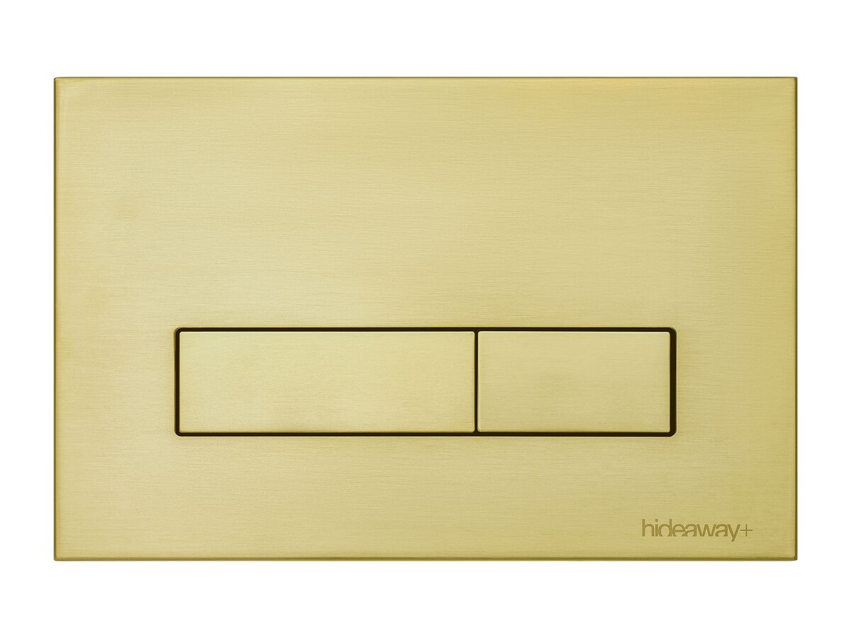 reece Hideaway+ Rectangle Button/Plate Inwall Metal Brushed Brass