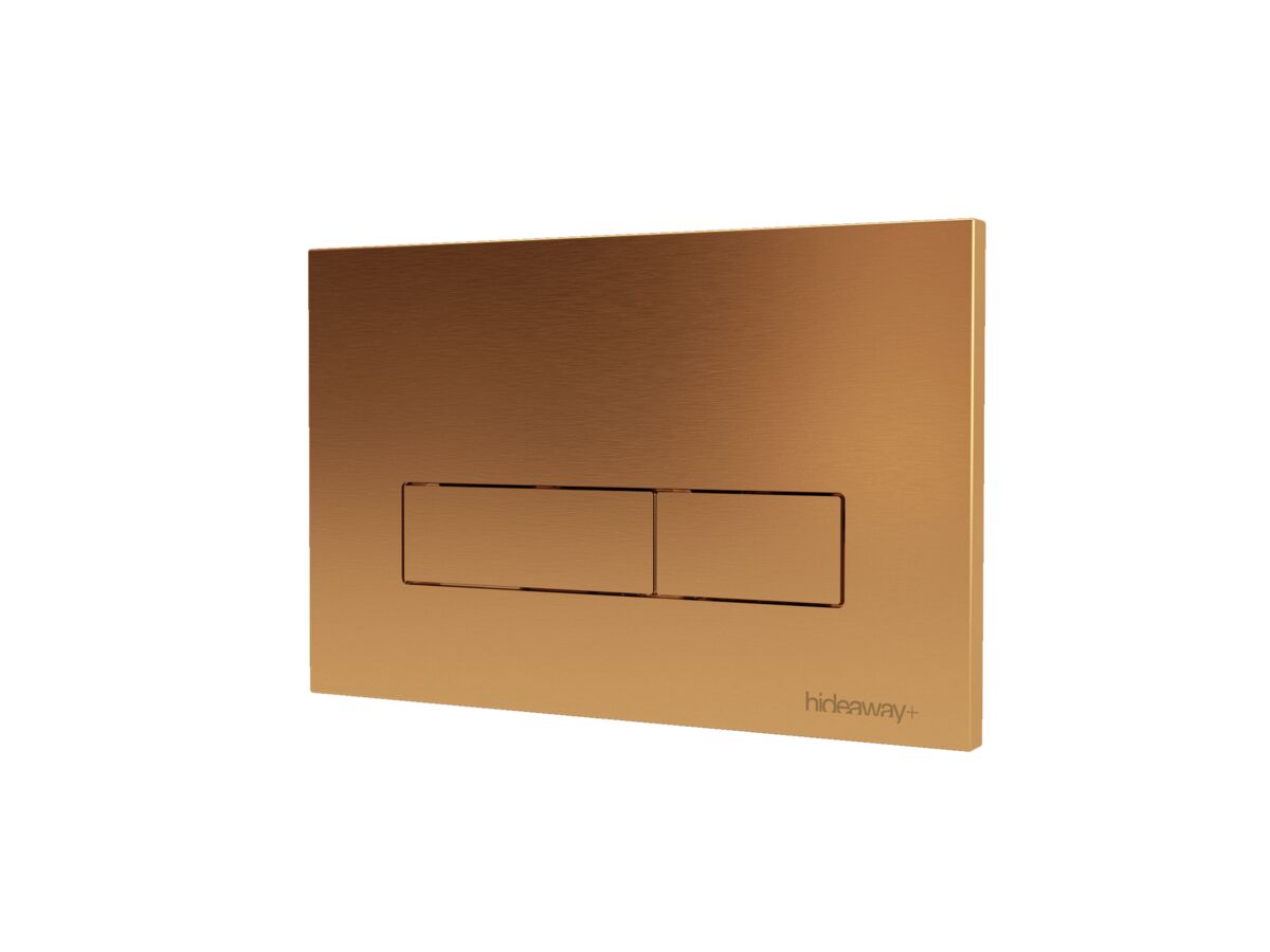 Reece Hideaway+ Rectangle Button/Plate Inwall Metal Brushed Bronze