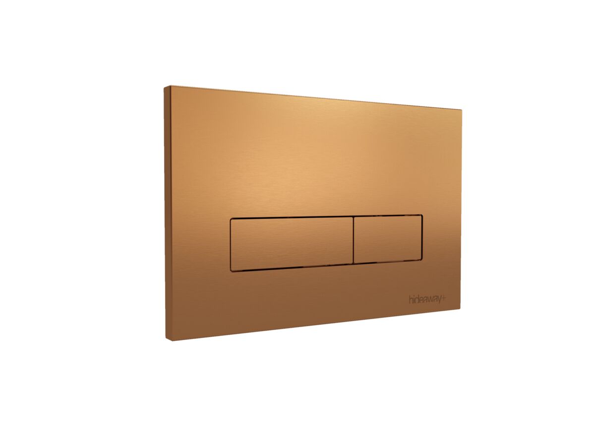 Reece Hideaway+ Rectangle Button/Plate Inwall Metal Brushed Bronze
