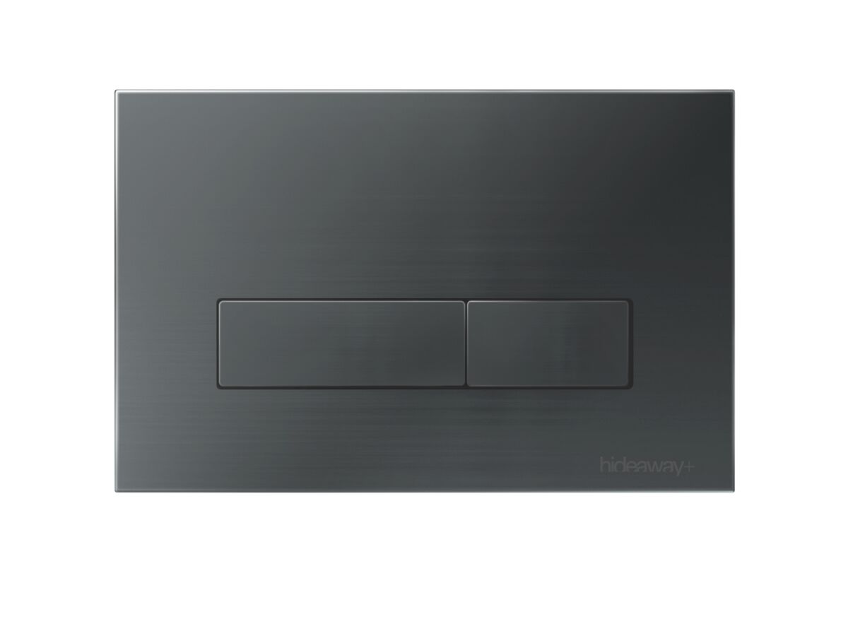 reece Hideaway+ Rectangle Button/Plate Inwall Metal Brushed Gunmetal