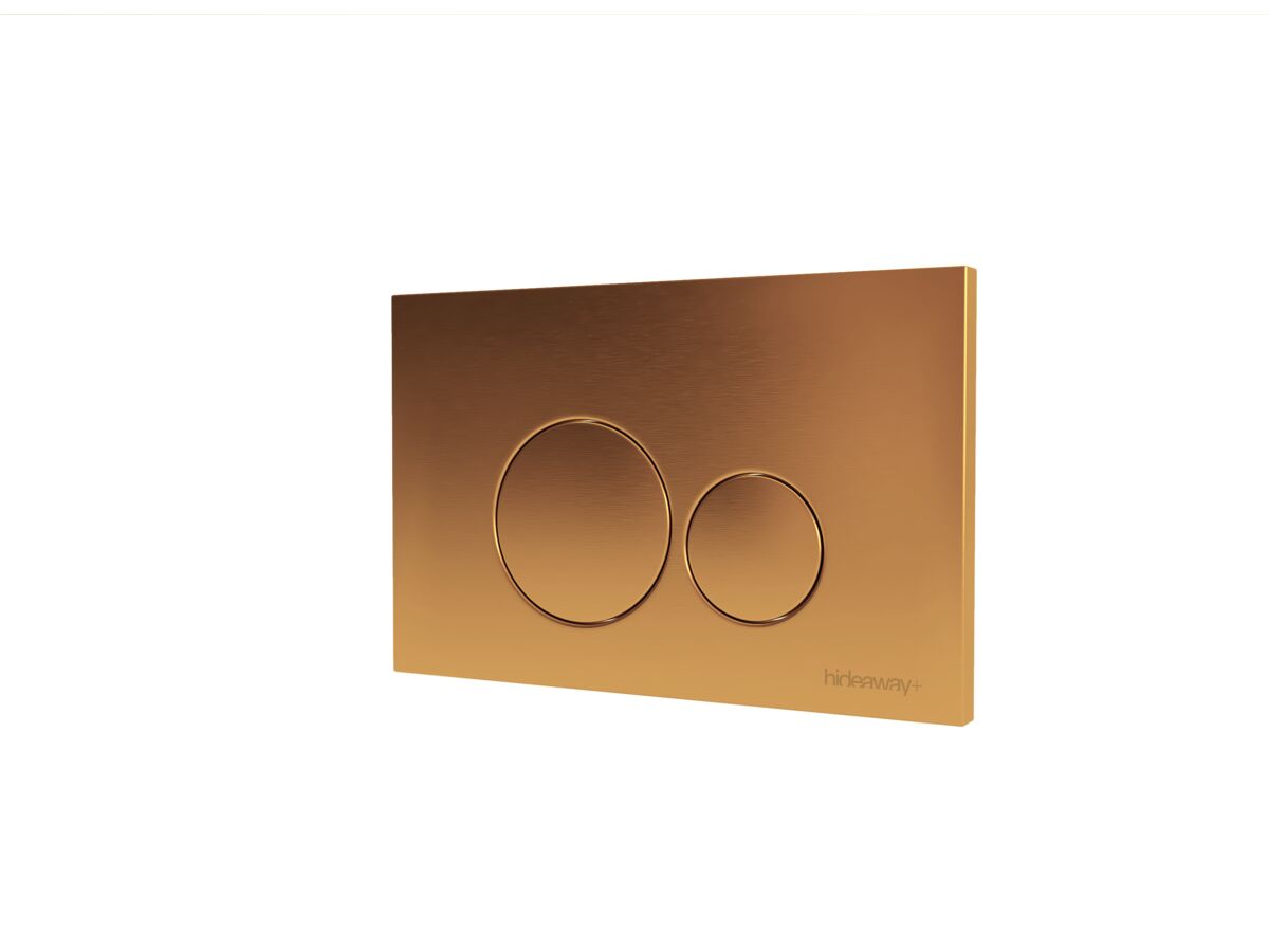 Reece Hideaway+ Round Button/Plate Inwall Metal Brushed Bronze