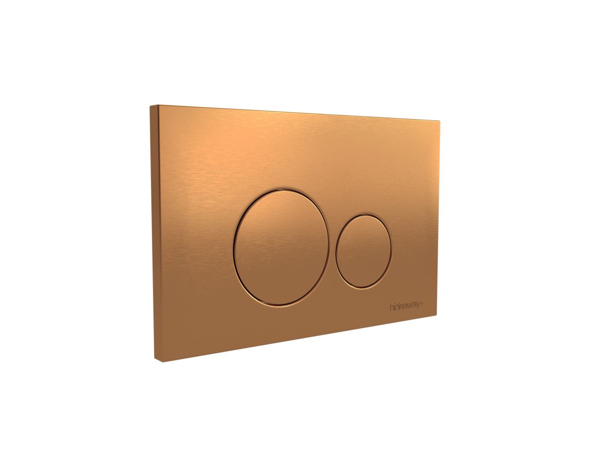 Reece Hideaway+ Round Button/Plate Inwall Metal Brushed Bronze