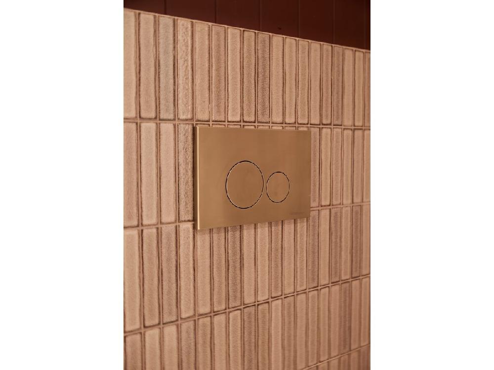Reece Hideaway+ Round Button/Plate Inwall Metal Brushed Brass