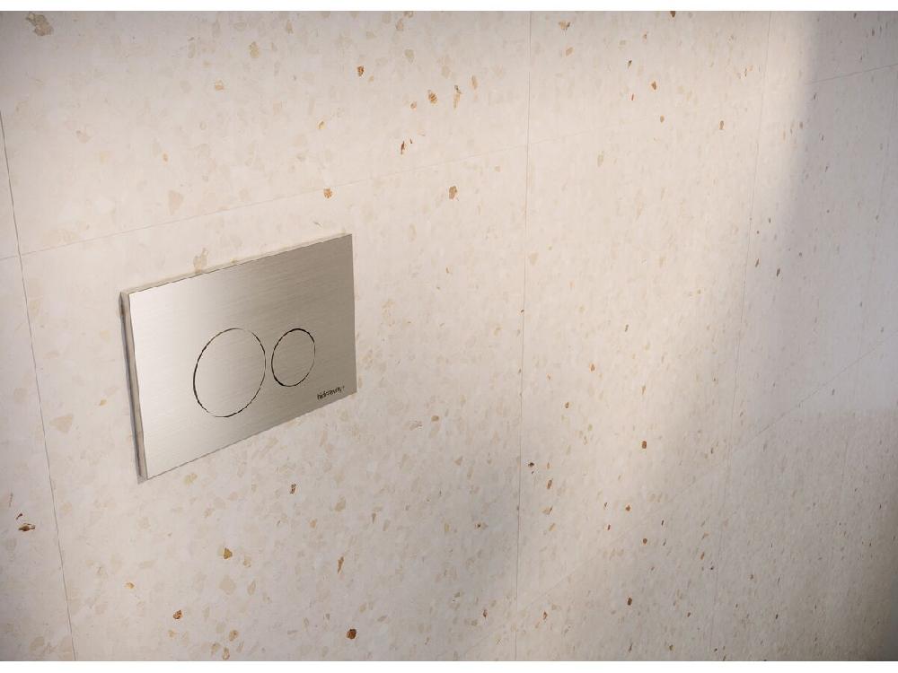 Reece Hideaway+ Round Button/Plate Inwall Metal Brushed Nickel