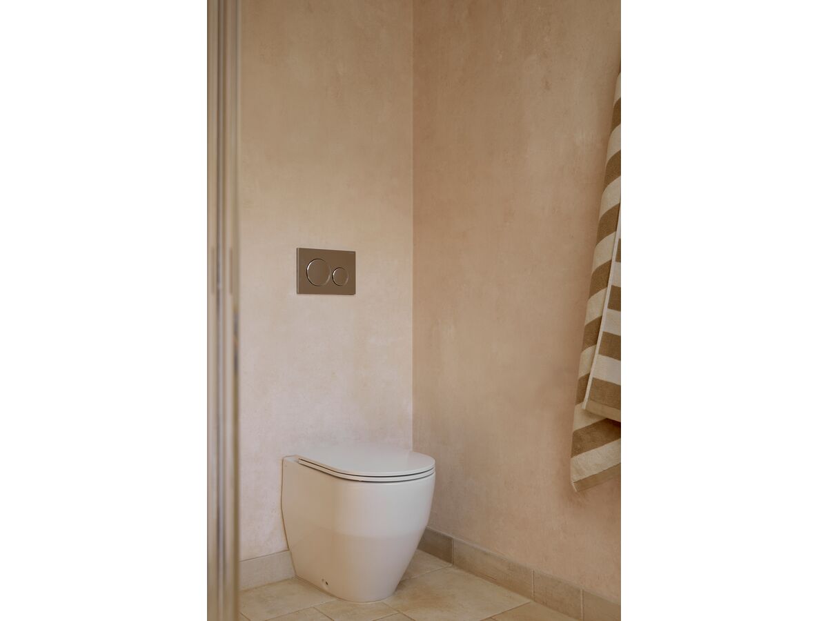 Reece Hideaway+ Round Button/Plate Inwall Metal Brushed Nickel