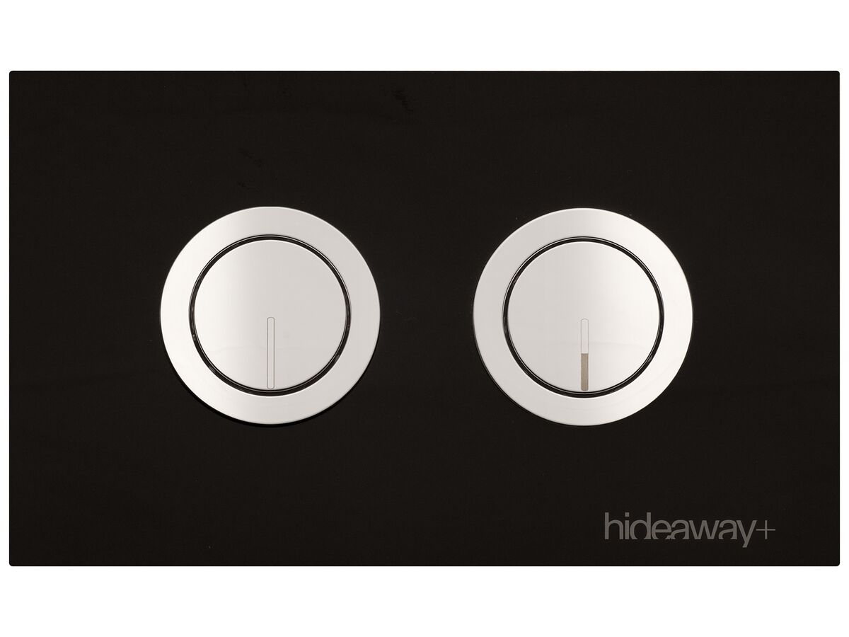 reece Hideaway+ Round Remote Access Button/ Plate Inwall Glass Black/Chrome