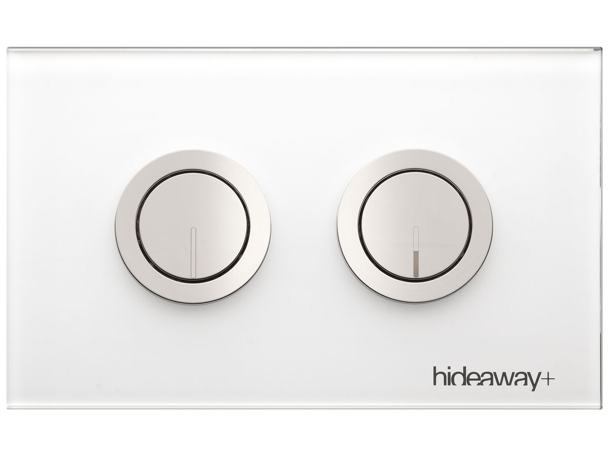 reece Hideaway+ Round Remote Access Button/ Plate Inwall Glass White/Chrome