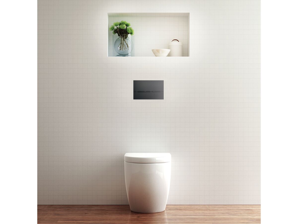 Reece Hideaway+ Thin Button/Plate Inwall ABS Matte Black