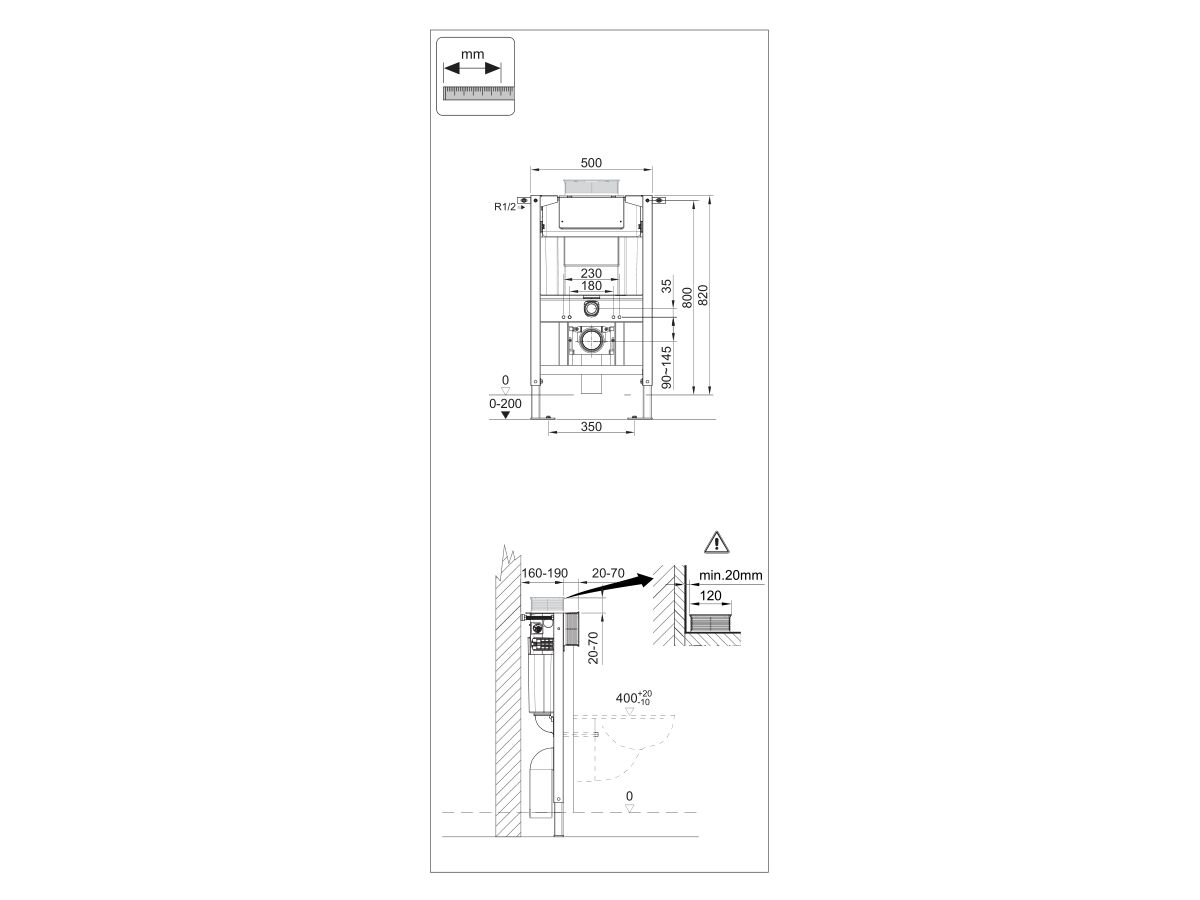 Reece Hideaway+ Under Counter Cistern Wall Hung Frame (4 Star)