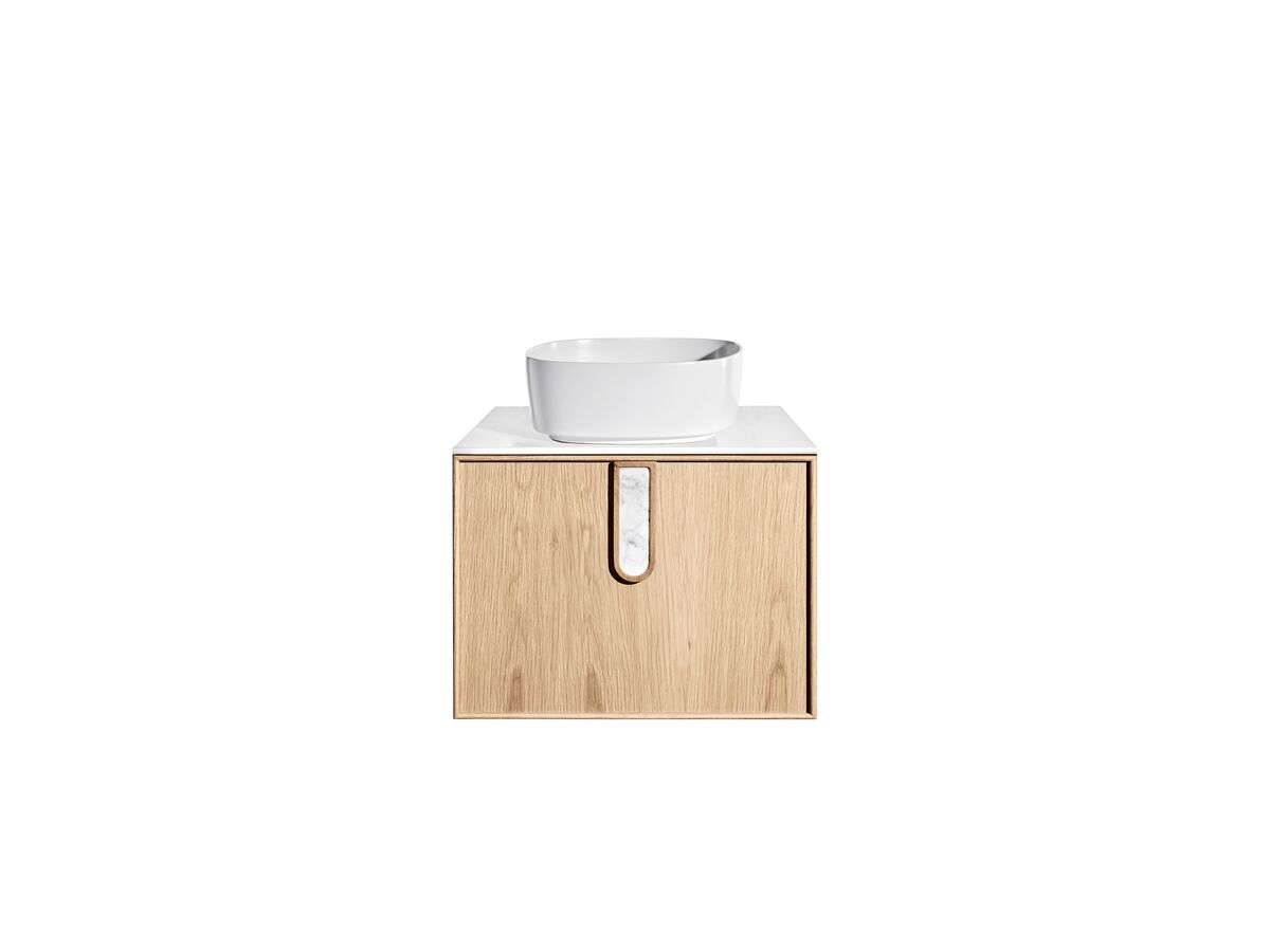Reece ISSY Adorn Above Counter / Semi Inset Wall Hung Vanity Unit With One Door & Internal Shelf With Petite Handle 601-800mm X 400-500mm X 450mm