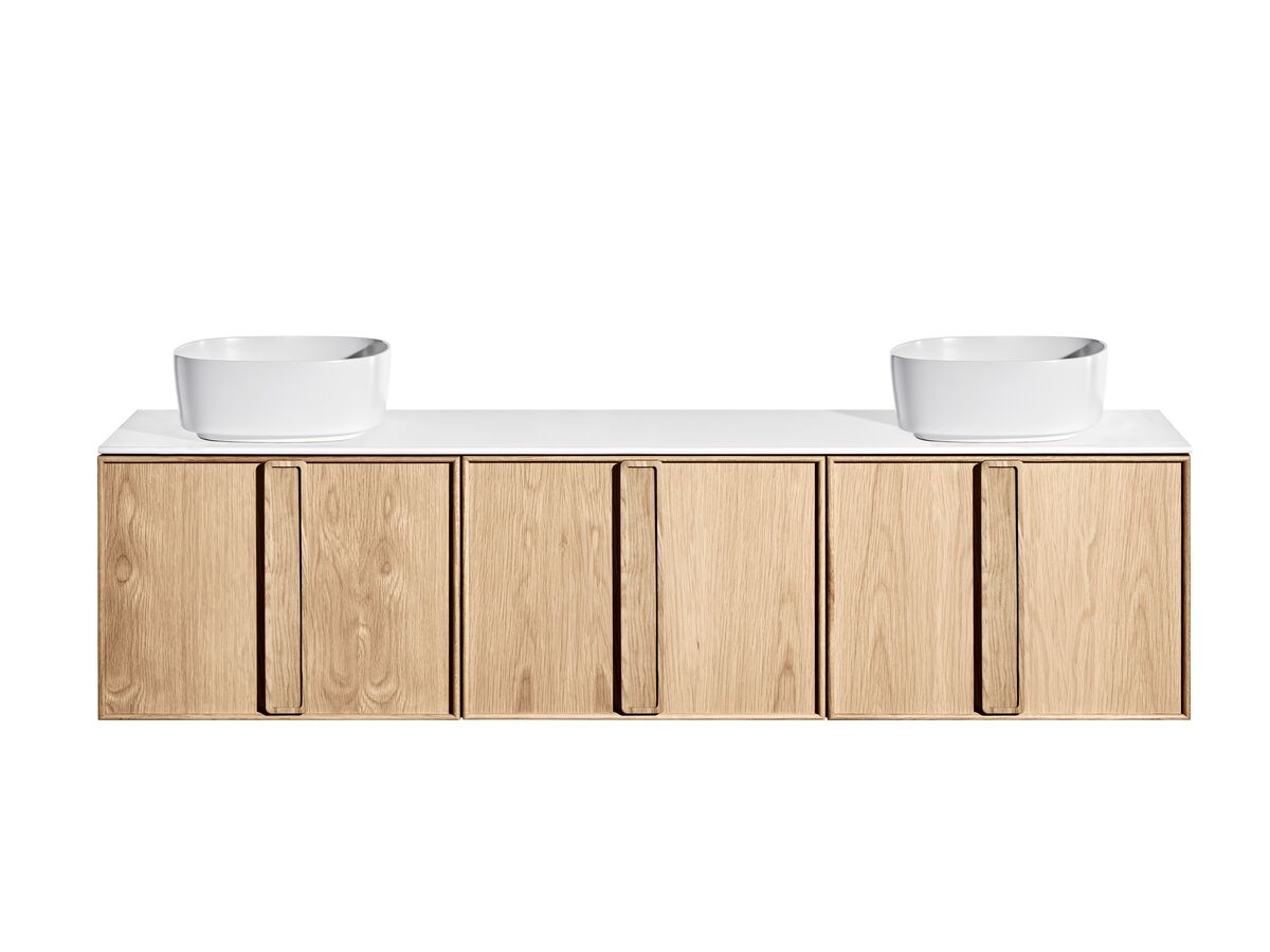 Reece ISSY Adorn Above Counter / Semi Inset Wall Hung Vanity Unit With Three Doors & Internal Shelf With Grande Handle 1801-2000mm X 400-500mm X 450mm