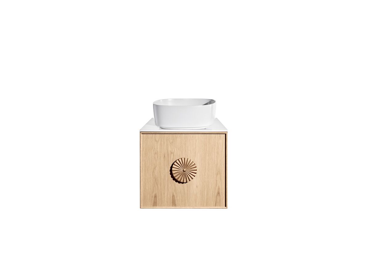 Reece ISSY Adorn Above Counter / Semi Inset Wall Hung Vanity Unit With One Drawer & Internal Shelf With Petite Handle 501-600mm X 400-500mm X 450mm