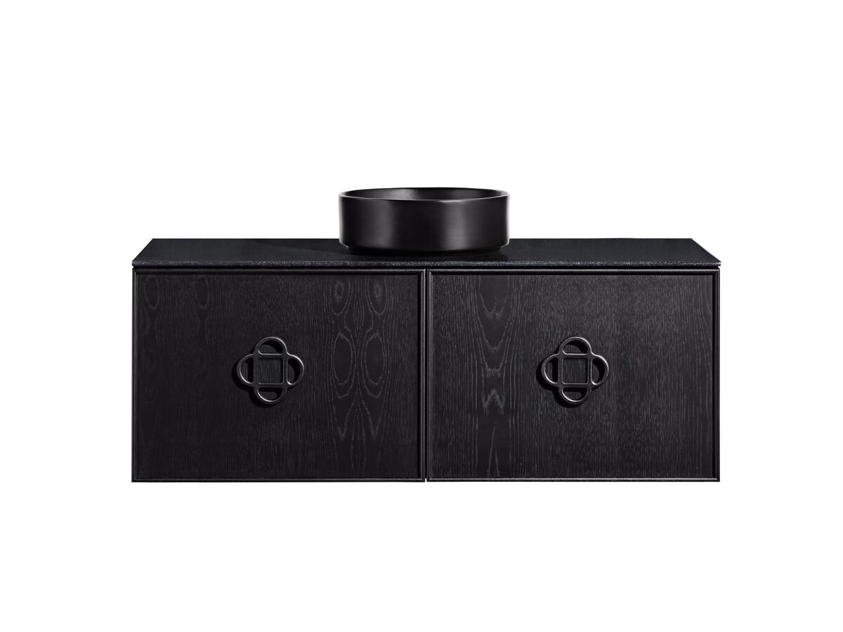 Reece ISSY Adorn Above Counter / Semi Inset Wall Hung Vanity Unit With Two Drawers & Internal Shelves With Petite Handle 1101-1300mm X 400-500mm X 450mm