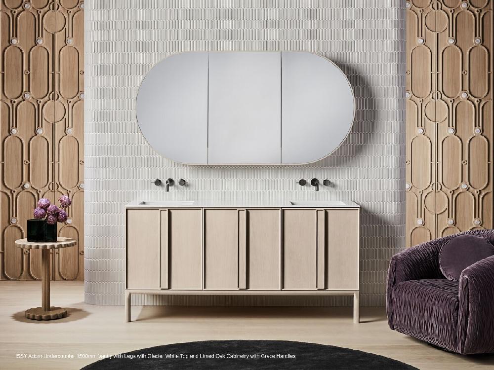 Reece ISSY Adorn Undermount Vanity Unit With Legs One Door & Internal Shelf With Grande Handle 601-800mm X 550mm X 900mm