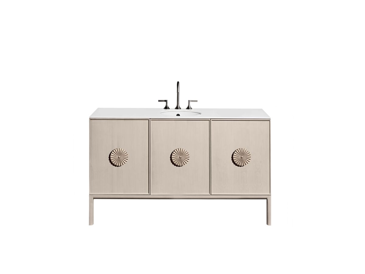 Reece ISSY Adorn Undermount Vanity Unit With Legs Three Doors & Internal Shelves With Petite Handle 1301-1600mm X 550mm X 900mm