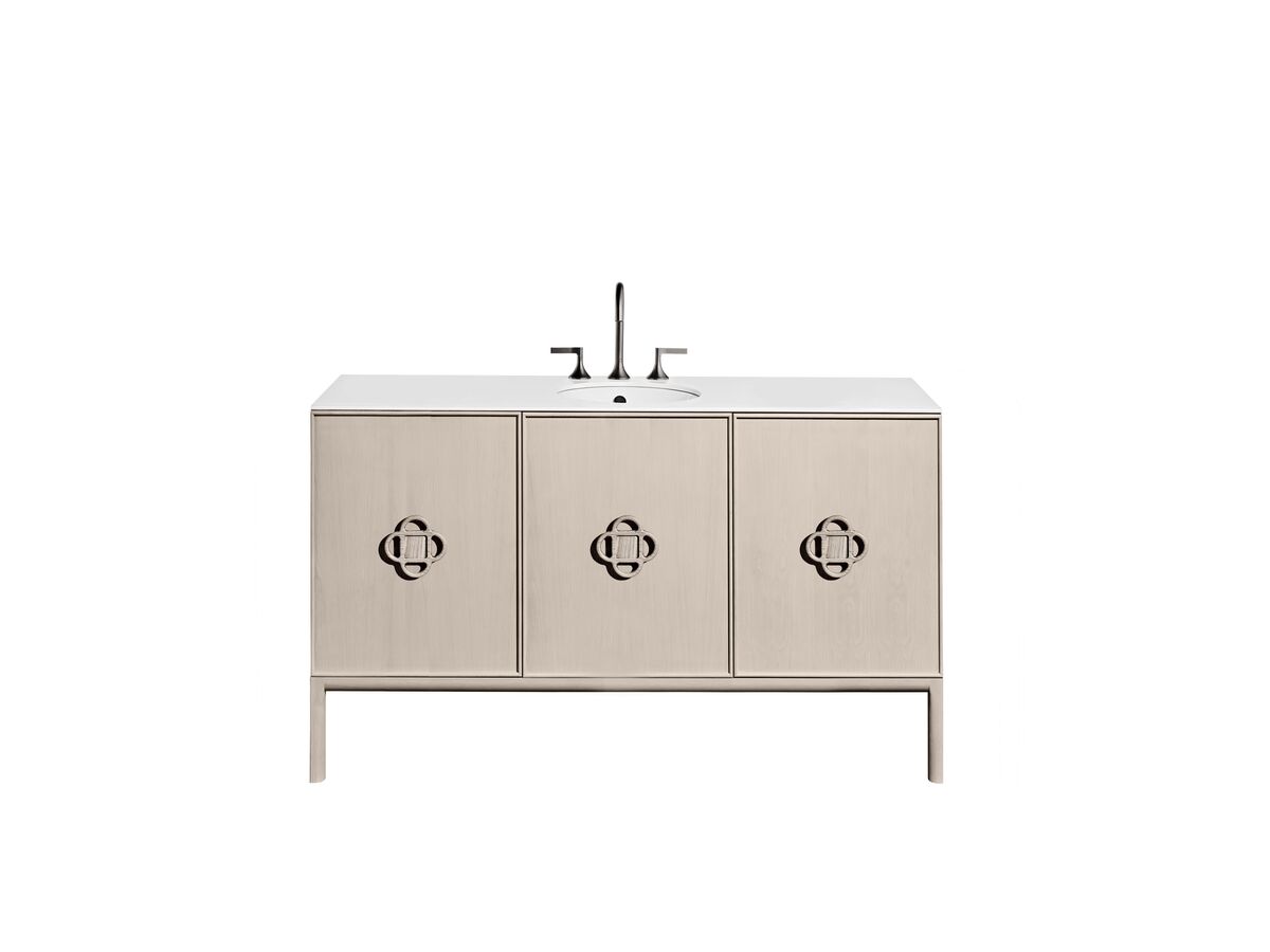 reece ISSY Adorn Undermount Vanity Unit with Legs Three Doors & Internal Shelves with Petite Handle 1301-1600mm x 550mm x 900mm