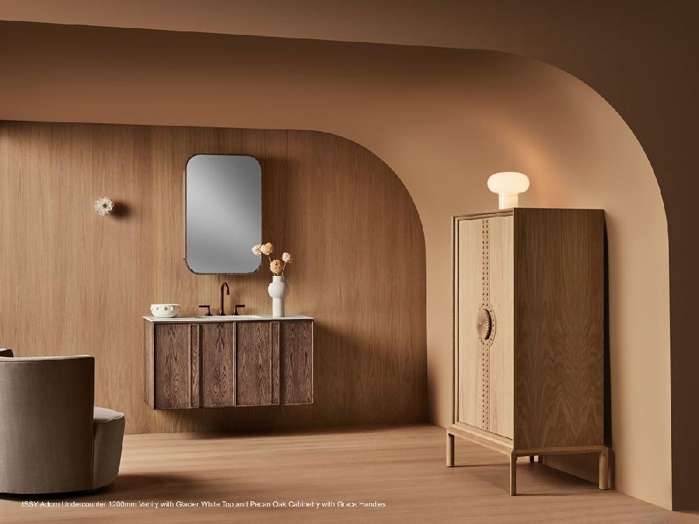 Reece ISSY Adorn Undermount Wall Hung Vanity Unit With One Door & Internal Shelf With Grande Handle 601-800mm X 550mm X 650mm