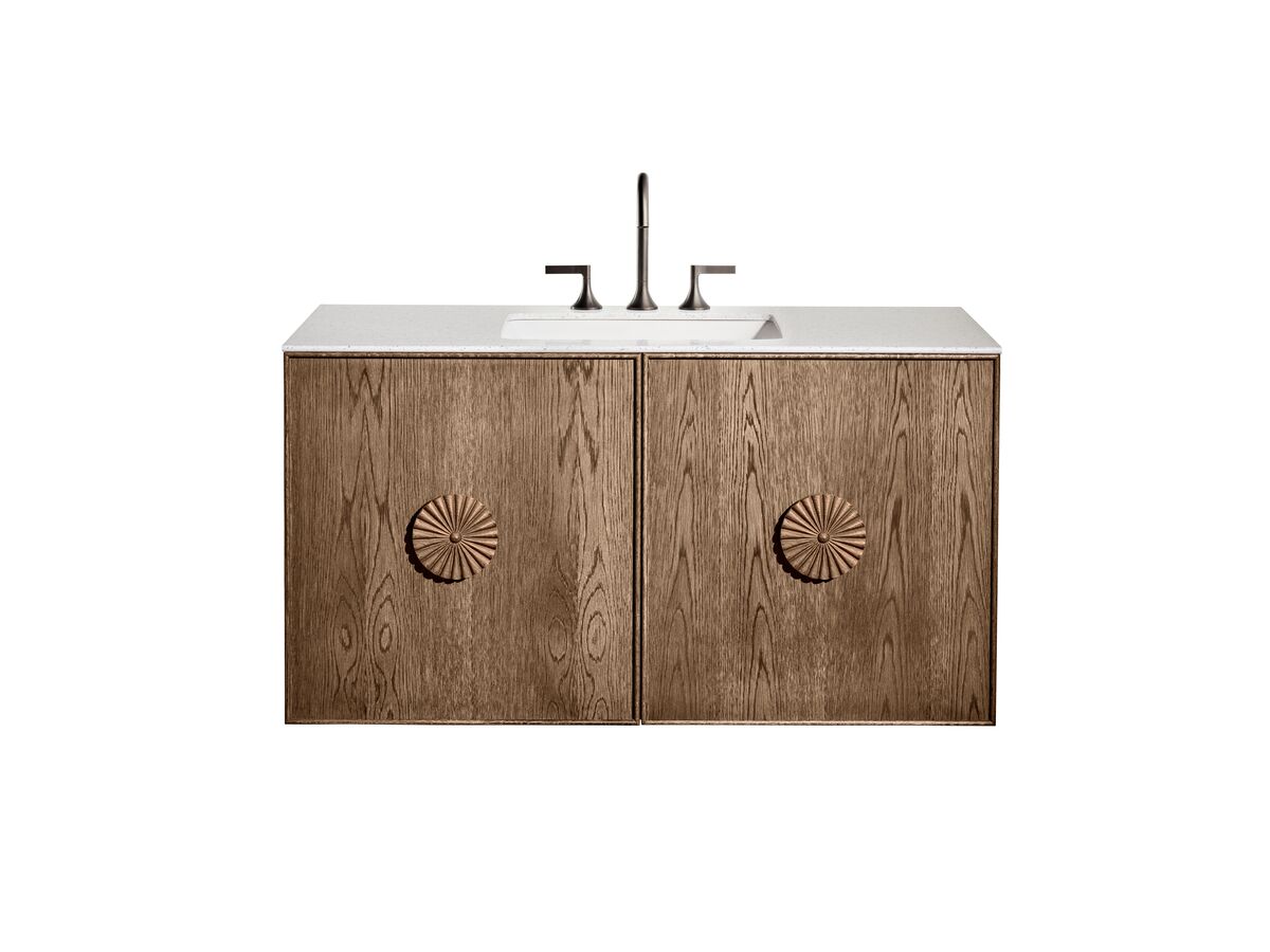 Reece ISSY Adorn Undermount Wall Hung Vanity Unit With Two Doors & Internal Shelf With Petite Handle 1101-1300mm X 550mm X 650mm