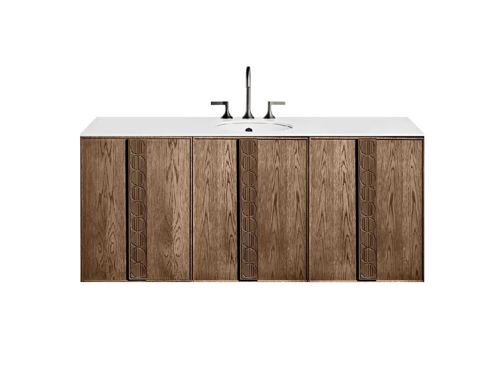 Reece ISSY Adorn Undermount Wall Hung Vanity Unit With Three Doors & Internal Shelf With Grande Handle 1301-1600mm X 550mm X 650mm