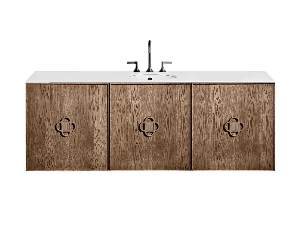 reece ISSY Adorn Undermount Wall Hung Vanity Unit with Three Doors & Internal Shelf with Petite Handle 1801-2000mm x 550mm x 650mm