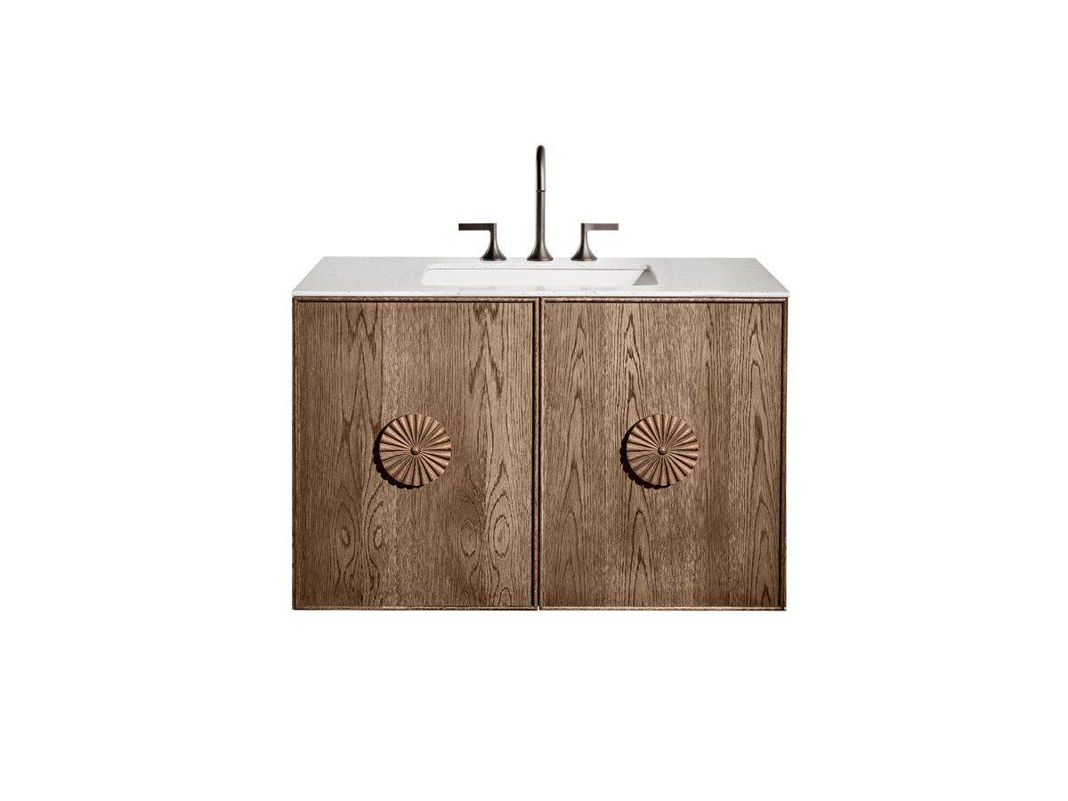 Reece ISSY Adorn Undermount Wall Hung Vanity Unit With Two Doors & Internal Shelf With Grande Handle 801-1100mm X 550mm X 650mm