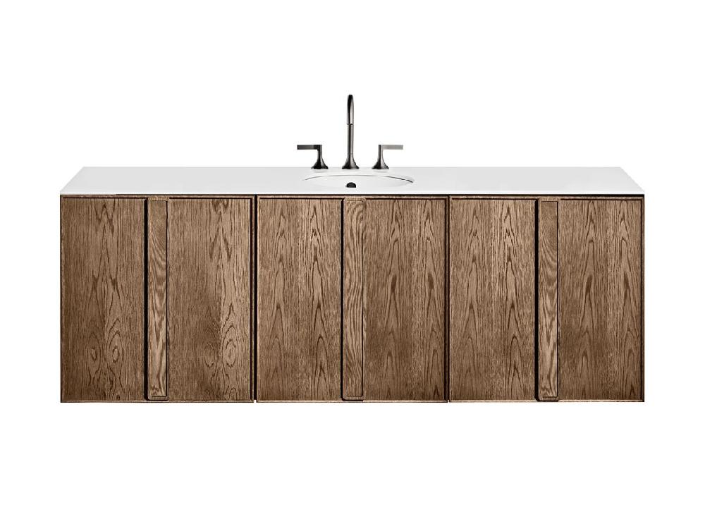 reece ISSY Adorn Undermount Wall Hung Vanity Unit with Three Doors & Internal Shelf with Grande Handle 1601-1800mm x 550mm x 650mm