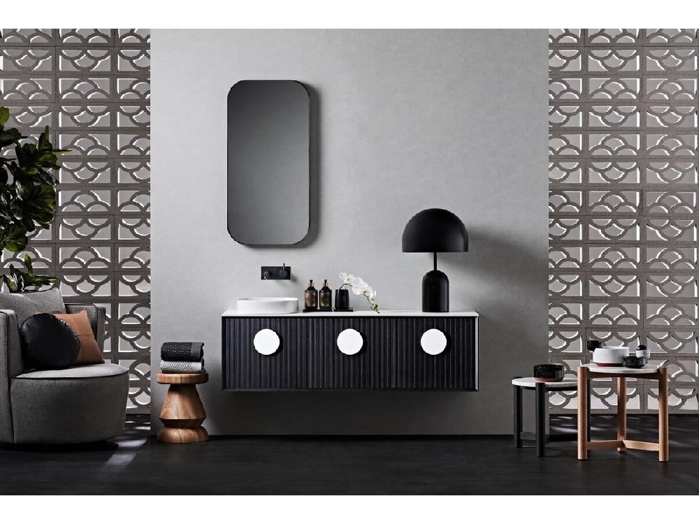 Reece ISSY Ballerina Mirror Oval 325 X 800mm Charcoal Oak